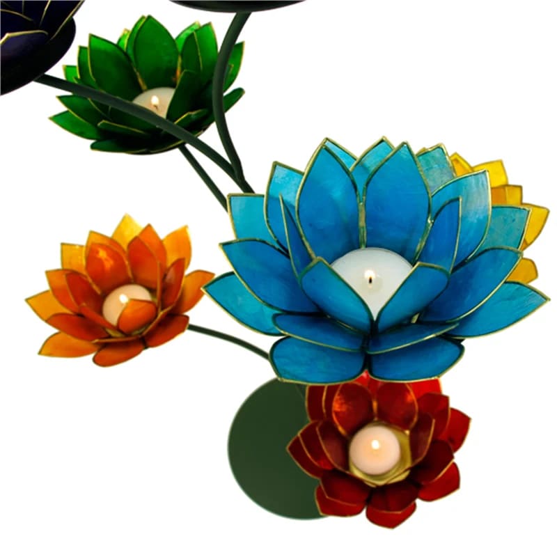 Chakra Lotus display set – groen met 7 sfeerlichten