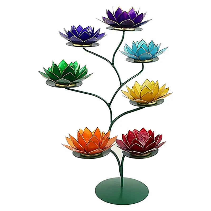 Chakra Lotus display set – groen met 7 sfeerlichten