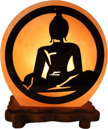 Himalaya Zoutlamp met Houten Boeddha 4.5kg