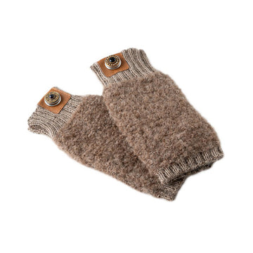 Noosa Pachamama alpaca bouclé handschoenen Taupe brown melange
