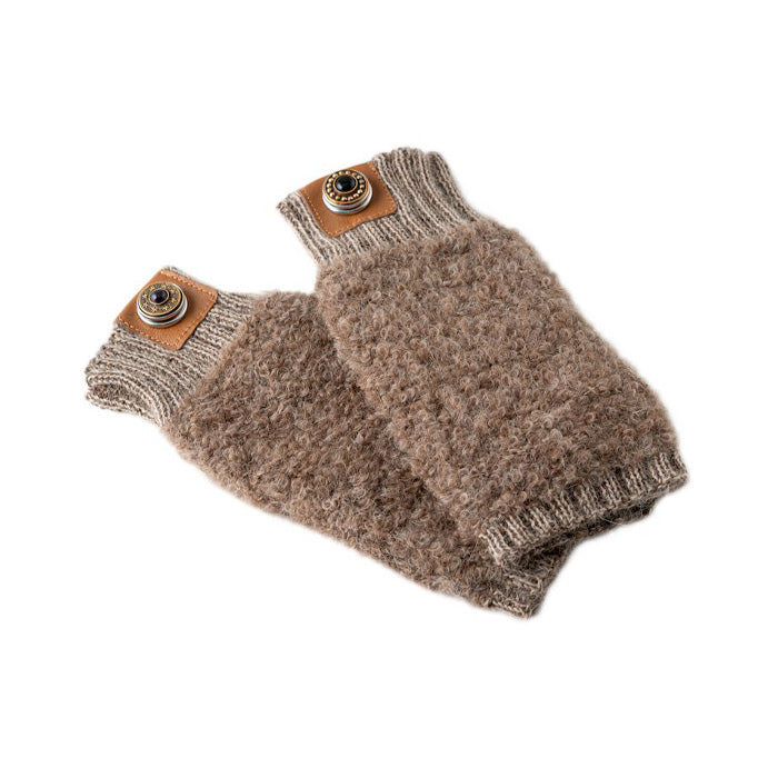Noosa Pachamama alpaca bouclé handschoenen Taupe brown melange
