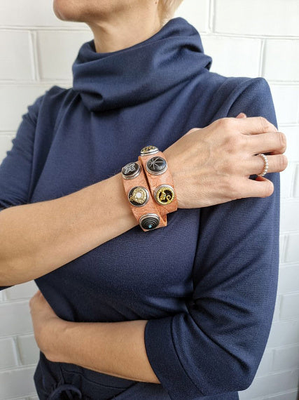 Noosa Armband Original Classic Double Embossed Peach